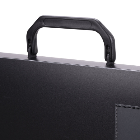 Папка-портфель пластиковая БОЛЬШОГО ФОРМАТА BRAUBERG "ПОРТФОЛИО", А3 (445х310х30 мм), черная, РОССИЯ, 226023 - Портфели пластиковые