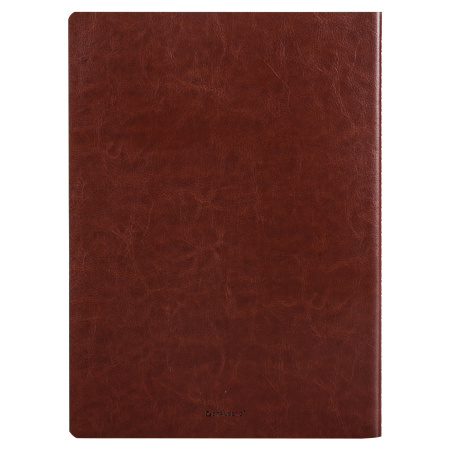 Тетрадь 60 л. в клетку обложка гладкий кожзам, сшивка, А4 (210х297мм), КОРИЧНЕВЫЙ, BRAUBERG VIVA, 403905 - Тетради формата А4