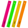 Линейка пластиковая 25 см ПИФАГОР, прозрачная, неоновая, ассорти, 210791 - Линейки