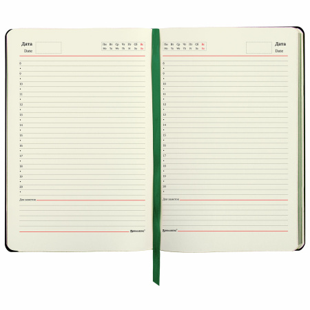 Ежедневник недатированный А5 (138х213 мм), BRAUBERG VISTA, под кожу, твердый, 136 л., "Thickets", 112028 - Ежедневники с покрытием "под кожу и ткань"