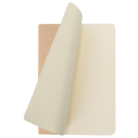 Тетрадь 48 л. в клетку обложка кожзам под лён, сшивка, A5 (147х210мм), БЕЖЕВЫЙ, BRAUBERG PASTEL, 403871 - Тетради 40-48 листов