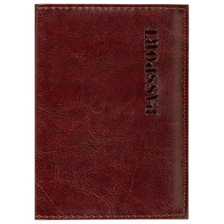 Обложка для паспорта STAFF "Profit", экокожа, мягкая изолоновая вставка, "PASSPORT", коричневая, 237184 - Обложки для паспорта