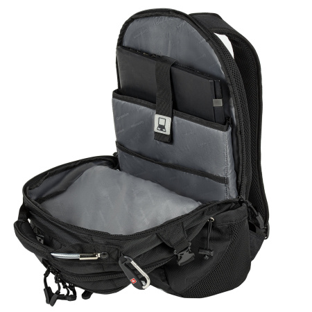 Рюкзак GERMANIUM "S-02" универсальный, с отделением для ноутбука, усиленная ручка, черный, 47х31х16 см, 226948 - Рюкзаки с отделением для ноутбука