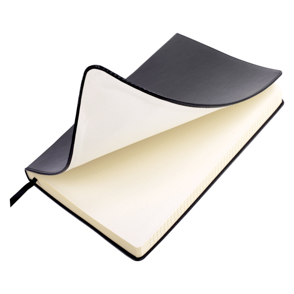 Блокнот А5 (148х218 мм), BRAUBERG "Income", 128 л., гладкий кожзаменитель, клетка, черный, 125208 - Бизнес-блокноты и бизнес-тетради