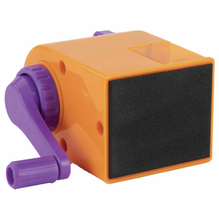 Точилка механическая ПИФАГОР "Монстрик", корпус оранжевый, для чернографитных и цветных карандашей, 228477 - Точилки механические