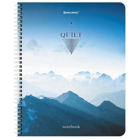 Тетрадь А5, 96 л., BRAUBERG, гребень, клетка, "Безмятежность" (микс в спайке), 404423 - Тетради более 60 листов
