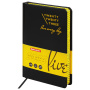 Ежедневник датированный 2023 А5 138x213 мм BRAUBERG "Chameleon", под кожу, черный/желтый, 114107 - Ежедневники с покрытием "под кожу и ткань"