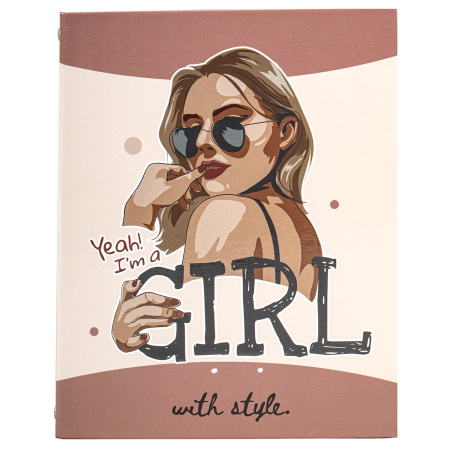 Тетрадь на кольцах А5 (175х215 мм), 240 листов, твердый картон, клетка, с разделителями, BRAUBERG, Cool Girl, 404100 - Тетради на кольцах и сменные блоки к ним