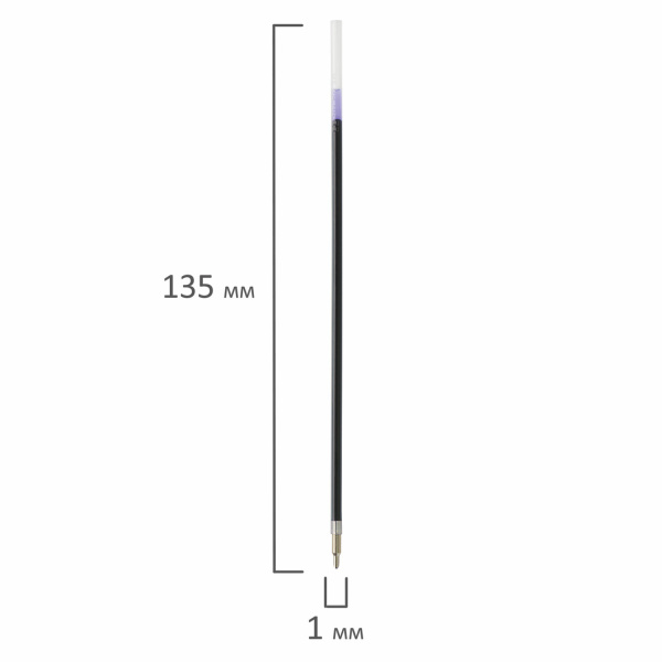Стержень шариковый масляный BRAUBERG 135 мм, СИНИЙ, чернила DOKUMENTAL (Германия), узел 1,0 мм, линия письма 0,5 мм, 170371, OBP119R - Стержни для ручек шариковых