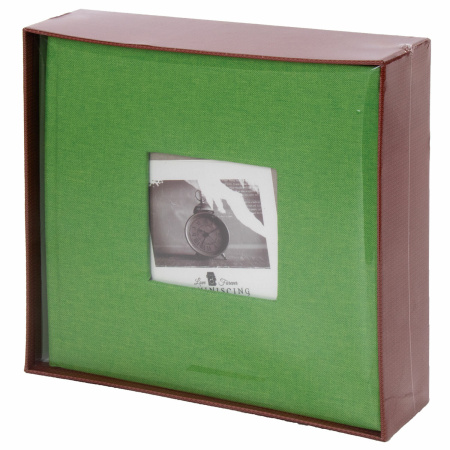 Фотоальбом BRAUBERG "Лайм" на 200 фото 10х15 см, ткань, зеленый, 391189 - Фотоальбомы