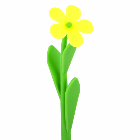 Ручка фигурная шариковая ЮНЛАНДИЯ "Цветочек", мягкий силиконовый корпус, ассорти, СИНЯЯ, пишущий узел 0,7 мм, 143779 - Ручки фигурные