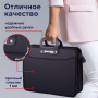 Папка-портфель пластиковая BRAUBERG "ПРЕМЬЕР" А4 (390х315х120 мм) 3 отделения, фактура "бисер", черная, 223082 - Портфели пластиковые