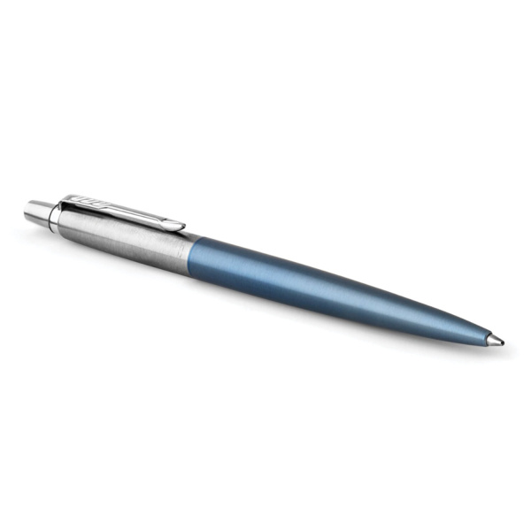 Ручка шариковая PARKER "Jotter Core Waterloo Blue CT", корпус голубой, детали хром, синяя, 1953191 - Ручки шариковые подарочные