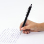 Ручка-стилус SONNEN для смартфонов/планшетов, СИНЯЯ, корпус черный, серебристые детали, линия письма 1 мм, 141589 - Ручки-стилусы