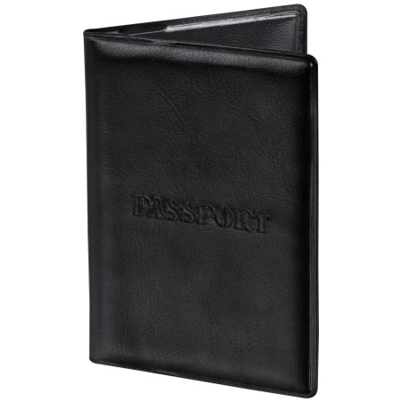 Обложка для паспорта STAFF, полиуретан под кожу, "ПАСПОРТ", черная, 237599 - Обложки для паспорта