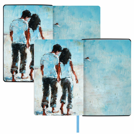 Ежедневник недатированный А5 (138х213 мм), BRAUBERG VISTA, под кожу, гибкий, 136 л., "Amour", 111997 - Ежедневники с покрытием "под кожу и ткань"