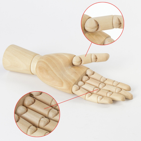 Манекен художественный BRAUBERG ART CLASSIC "РУКА", высота 25 см., женская левая, дерево, 191298 - Манекены