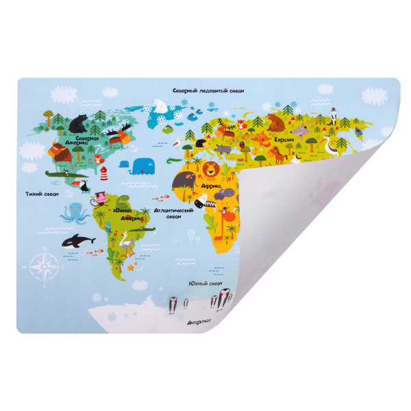 Настольное покрытие ПИФАГОР, А3+, пластик, 46x33 см, "Map", 270403 - Коврики настольные детские
