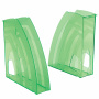 Лотки вертикальные для бумаг, КОМПЛЕКТ 4 шт., 240х70х270 мм, тонированный зеленый, BRAUBERG "Ultra", 237236 - Лотки вертикальные (стойки-уголки)