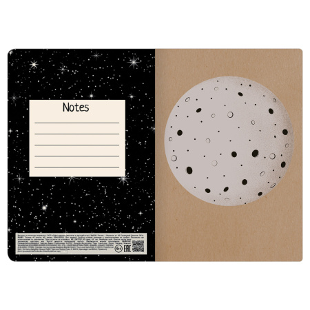 Тетрадь 40 л. в клетку обложка КРАФТ, бежевая бумага 70 г/м2, сшивка, А5 (147х210 мм), SPACE TRAVELER, BRAUBERG, 403760 - Тетради 40-48 листов