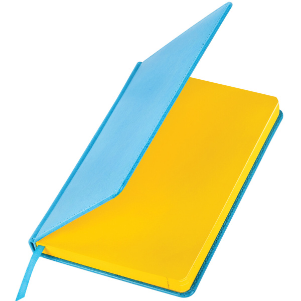 Ежедневник недатированный А5 138х213 мм BRAUBERG "Rainbow" под кожу, 136 л., бирюзовый, 111666 - Ежедневники с покрытием "под кожу и ткань"