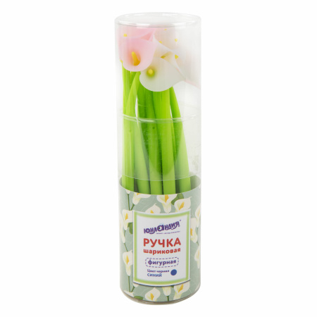 Ручка фигурная шариковая ЮНЛАНДИЯ "Цветок", силиконовый корпус, ассорти, СИНЯЯ, пишущий узел 0,7 мм, 143797 - Ручки фигурные