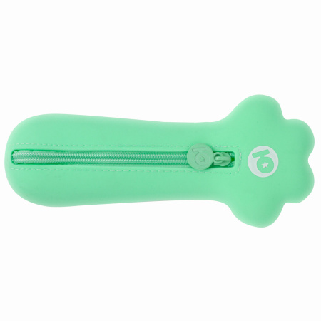Пенал-косметичка ЮНЛАНДИЯ на молнии, силикон, "Paw Mint", мятный, 20х7 см, 270056 - Пеналы мягкие