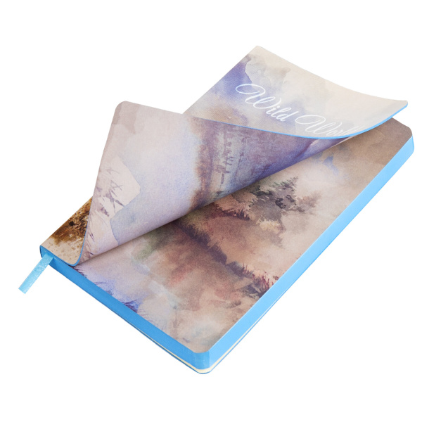 Ежедневник недатированный А5 (138х213 мм), BRAUBERG VISTA, под кожу, гибкий, 136 л., "Wild World", 112027 - Ежедневники с покрытием "под кожу и ткань"