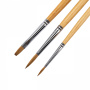 Набор кистей "Сонет" №2 (3 штуки из колонка микс: круглая, длинная лакированная ручка,№1,№3; плоская, длинная лакированная ручка, №4) - Кисти художественные в наборах