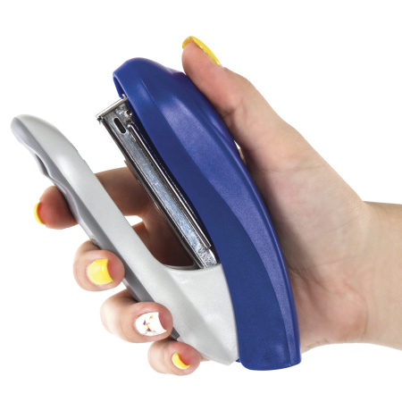 Степлер №24/6, 26/6 BRAUBERG "Original", до 25 листов, синий, 222534 - Степлеры настольные