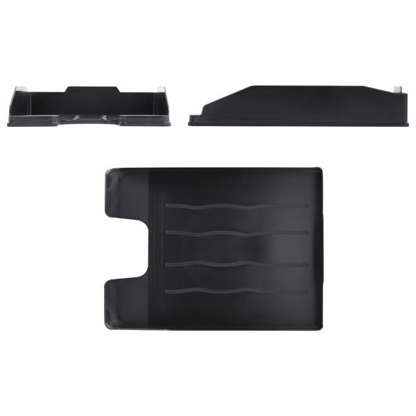 Лоток горизонтальный для бумаг BRAUBERG ECONOMY, 340х255х60 мм, черный, 238106, ОФ444 - Лотки горизонтальные (поддоны)