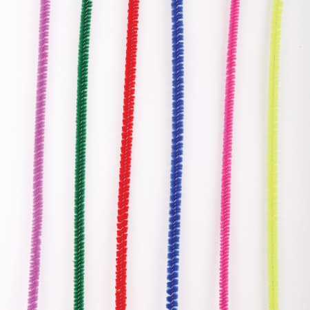 Проволока синельная для творчества "Пушистая", 6 цв., 30 шт., 0,3х30 см, ОСТРОВ СОКРОВИЩ, 661520 - Проволока синельная (пушистая)