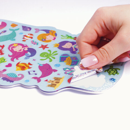 Альбом со сверкающими наклейками "Русалки", 4 листа, более 250 шт., склейка, ЮНЛАНДИЯ, 662697 - Альбомы и папки для рисования