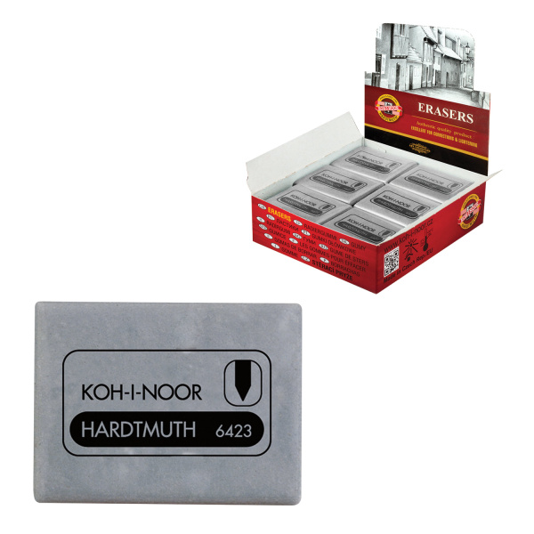 Ластик-клячка художественный KOH-I-NOOR 47x36x10 мм, супермягкий, серый