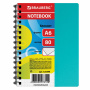 Блокнот МАЛЫЙ ФОРМАТ (105х145 мм) А6, 80 л., гребень сбоку, пластиковая обложка, клетка, BRAUBERG, "Офисный", 125399 - Блокноты