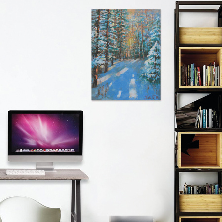 Картина стразами (алмазная мозаика) 40х50 см, ОСТРОВ СОКРОВИЩ "Январское утро", без подрамника, 662586 - Алмазная вышивка