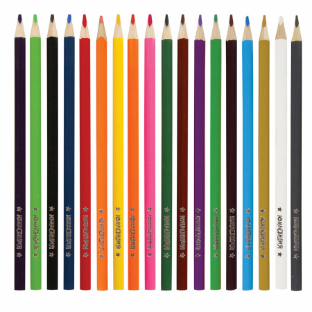 Карандаши цветные СУПЕРМЯГКИЕ ЮНЛАНДИЯ "ТРОПИКИ", 18 цветов, трехгранные, с РАСКРАСКОЙ, 181648 - Карандаши цветные