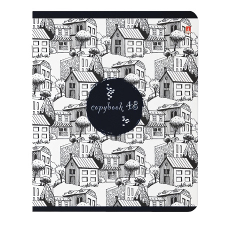 Тетрадь А5 48 л. АЛЬТ скоба, клетка, глянцевая ламинация, "КОНТРАСТЫ" (5 видов), 7-48-575 - Тетради 40-48 листов