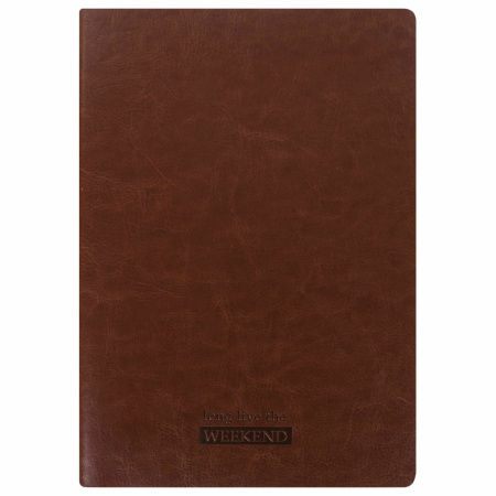 Тетрадь 60 л. в линию обложка гладкий кожзам, сшивка, B5 (179х250мм), КОРИЧНЕВЫЙ, BRAUBERG VIVA, 403901 - Тетради более 60 листов