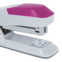Степлер №24/6, 26/6 BRAUBERG "Delta", до 20 листов, с резиновой накладкой, серый, розовая вставка, 222557 - Степлеры настольные