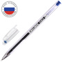 Ручка гелевая РОССИЯ "СОЮЗ", СИНЯЯ, корпус прозрачный, узел 0,7 мм, линия письма 0,5 мм, BRAUBERG, 143962 - Ручки гелевые неавтоматические