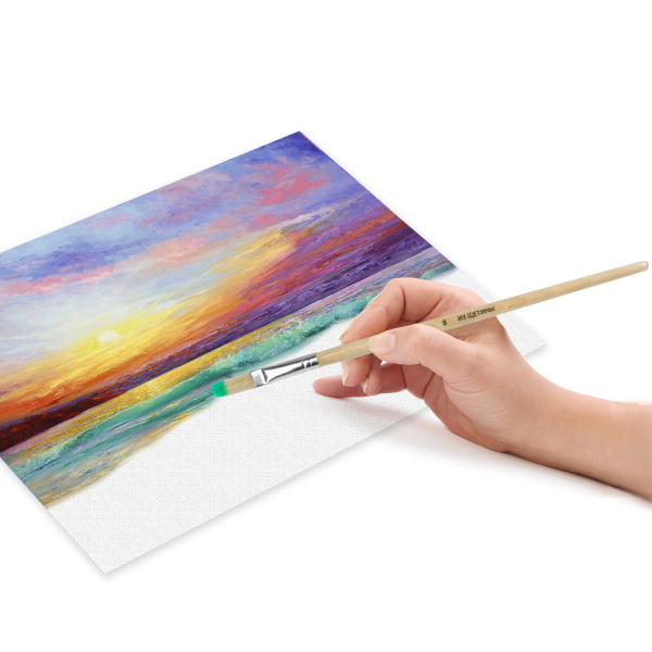 Кисть BRAUBERG, щетина, плоская, № 8, 200202 - Кисти для рисования