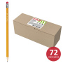 Карандаши чернографитные простые с ластиком HB, ВЫГОДНАЯ УПАКОВКА КОМПЛЕКТ 72 штуки, STAFF, 181882 - Карандаши чернографитные