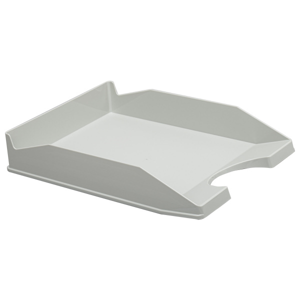 Лоток горизонтальный для бумаг КОМПЛЕКТ 2 шт., BRAUBERG "Modern", 346х254х61 мм, серый, 238025 - Лотки горизонтальные (поддоны)