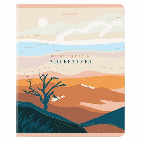 Тетрадь предметная "ELEGANCE" 48 л., SoftTouch, фольга, ЛИТЕРАТУРА, линия, BRAUBERG, 404552 - Тетради предметные
