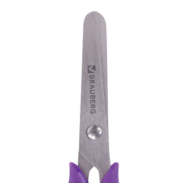 Ножницы BRAUBERG "FRUITY", 130 мм, ассорти, эргономичные ручки, закругленные лезвия, 236980 - Ножницы универсальные