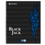 Тетрадь А5, 96 л., BRAUBERG, гребень, клетка, выборочный лак, "БЛЭК ДЖЭК", 401850 - Тетради более 60 листов