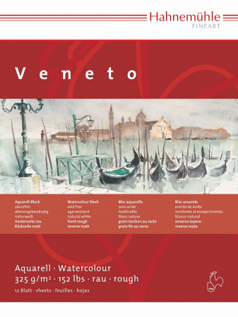 Hahnemuhle Планшет для акварели "Veneto" целлюлоза 100% 325г/кв.м 240х320мм,12л, grain rough