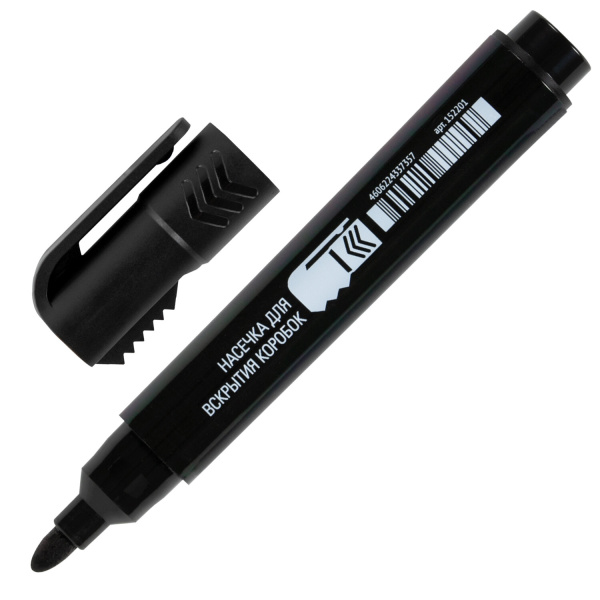 Маркер перманентный с колпачком для вскрытия коробок STAFF "Basic" LOGISTIC PM-150, ЧЕРНЫЙ, 3 мм, 152201 - Маркеры перманентные