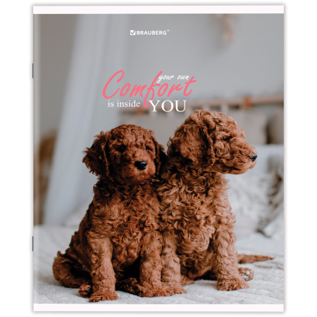 Тетрадь А5 48 л. BRAUBERG скоба, линия, обложка картон, "Питомцы" (микс в спайке), 404386 - Тетради 40-48 листов